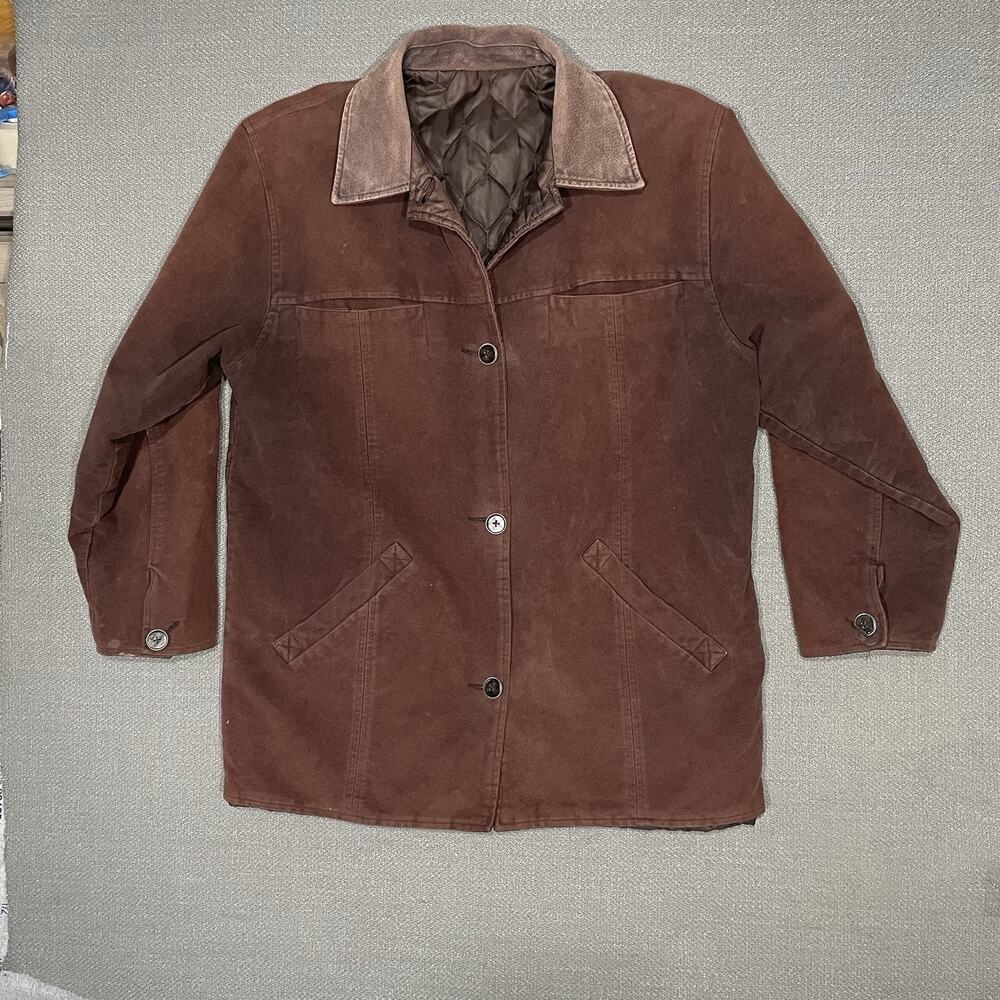 Barn Chore Coat Mens Large Suede Quilted Cowboy Rugged Workwear L